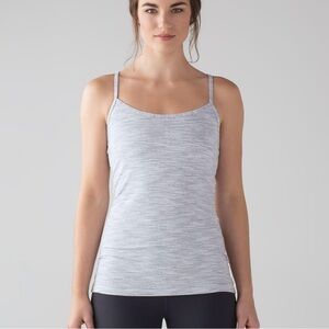 Lululemon Power Y Tank Top in Color Wee Are From Space Nimbus Battleship Size 10